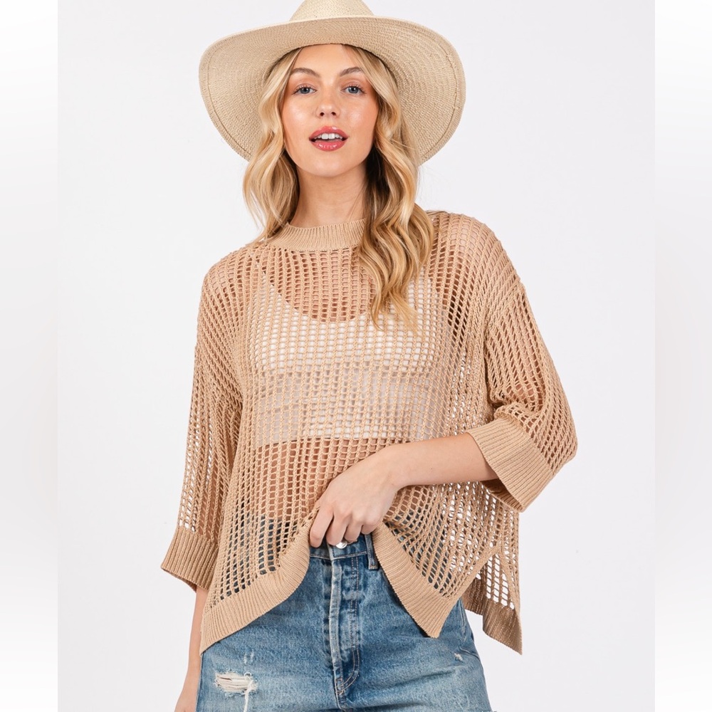 14 Boho Net Knitted Sweater Top
